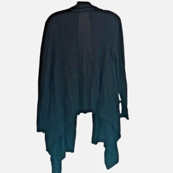 Sweater Open Front Cardigan/Shawl/Wrap Black Cashmere Blend Size 6 Gabi Lauton - Picture 3 of 11